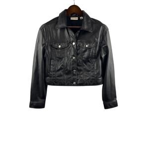 Women’s Universal Thread Small Black Faux Leather Jacket